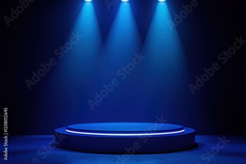 Elegant Minimalist Abstract with Flowing Blue Waves, Smooth Textures, and Modern Design in Serene Light and Shadow
