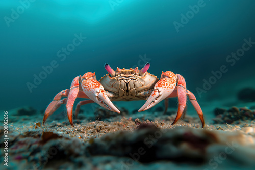 Majestic Crab in its Deep-Sea Realm: A Captivating Underwater Portrait of Marine Wildlife photo