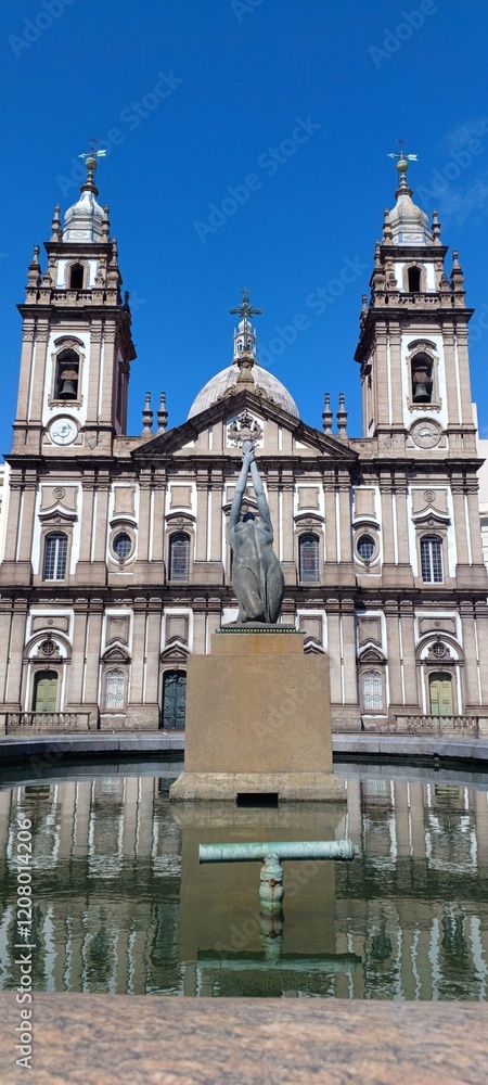 Fototapeta premium Rio de Janeiro - Rio de Janeiro - Brazil - January 20, 2025: Church of Our Lady of Candelaria.