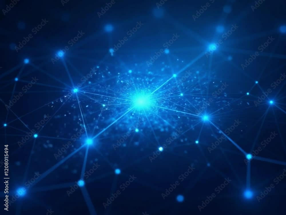 Abstract Blue Network Connections