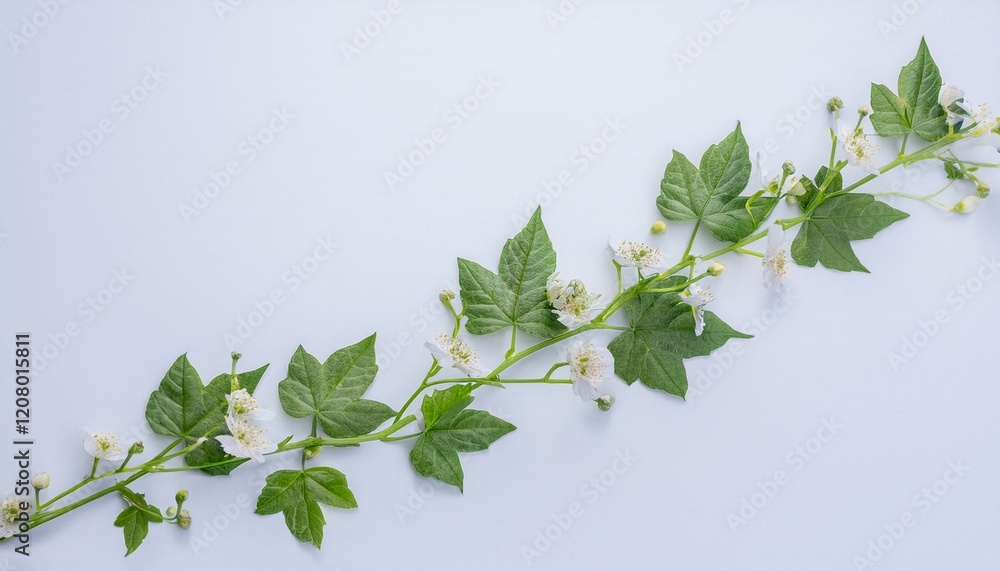 초록색 덩굴이 그래프 선을 따라 뻗어나가는 디자인, 덩굴마다 작은 꽃이 피어남 초록색 덩굴이 그래프 선을 따라 뻗어나가는 디자인, 덩굴마다 작은 꽃이 피어남