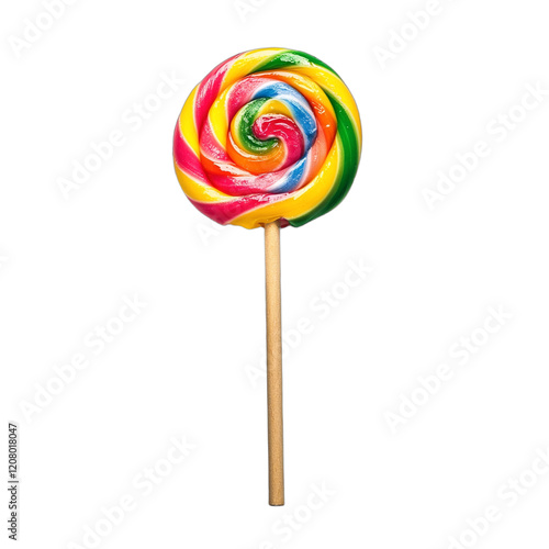 Wallpaper Mural a colorful lollipop on a wooden stick against a transparent background, PNG image, PNG file, Generative art. Torontodigital.ca