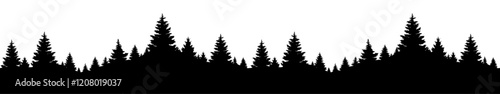 Obraz na płótnie FRISE DE SILHOUETTES DE SAPINS w salonie