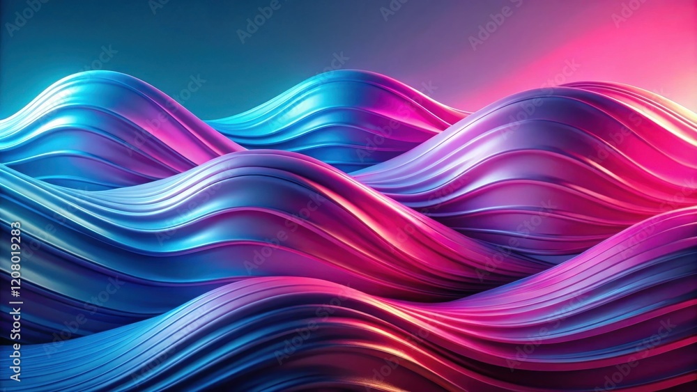 Abstract Swirling Waves of Vibrant Blue and Pink Hues Abstract Swirling Waves of Vibrant Blue and Pink Hues