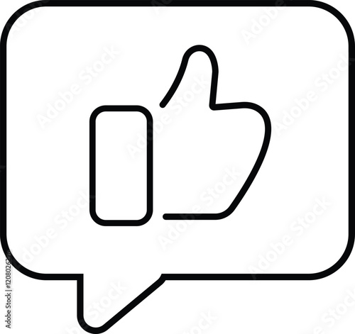 Simple Thumbs-Up Icon – Ideal for Social Media Likes, Positive Feedback, Approvals, and Online Communication Projects