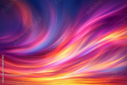 Wallpaper Mural Vibrant sunset gradients create mesmerizing swirl of colors, blending pink, orange, and blue hues in dynamic display of light and motion Torontodigital.ca