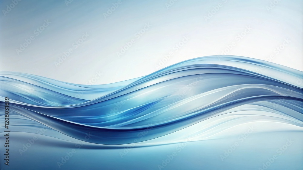 Fototapeta premium Abstract Blue Wave Design Serene Flowing Curves for Backgrounds and Presentations