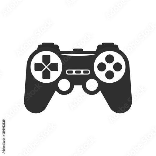 Game controller or gamepad in flat style. Joystick icon isolated on white background. Control console for video games.