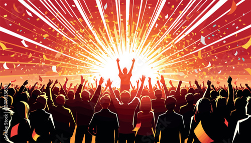 Crowd Celebrating at a Vibrant Live Event
