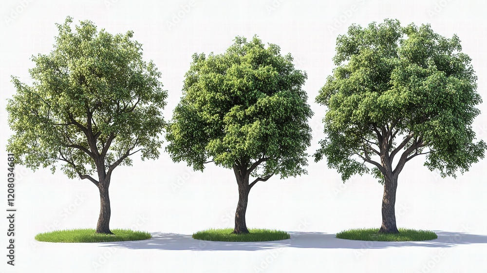 Large Isolated Sycamore Trees on White Background for Stock Photography Large Isolated Sycamore Trees on White Background for Stock Photography