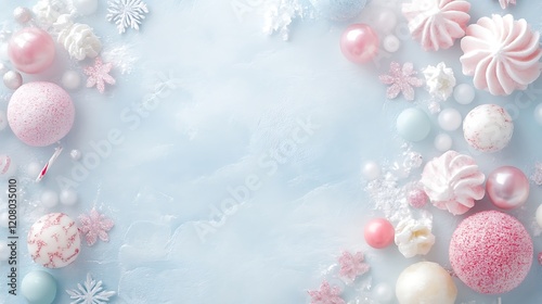 Pastel Winter Wonderland Festive Decorations Background