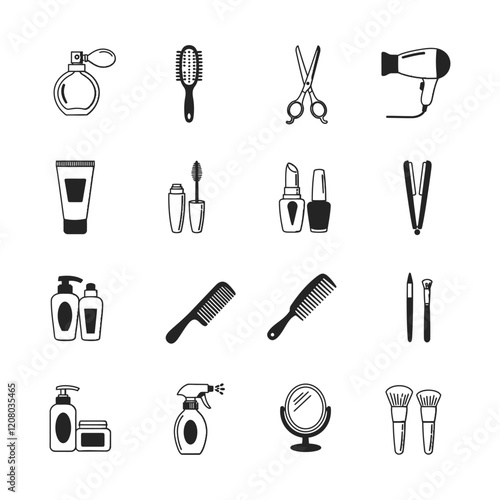 Beauty and Hair Salon Tools silhouettes