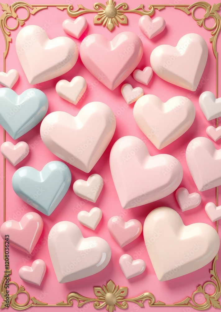 Pastel-colored hearts are arranged on a pink background creating a whimsical valentine's day design valentines backdrop love heart valentine vector romantic day holiday Pastel-colored hearts are arranged on a pink background creating a whimsical valentine's day design valentines backdrop love heart valentine vector romantic day holiday