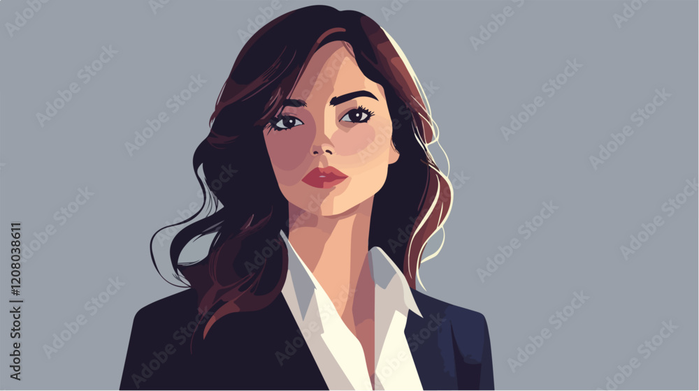 Flat vector illustration of business woman. Office worker. Entrepreneur. Director. Beautiful female. Flat vector illustration of business woman. Office worker. Entrepreneur. Director. Beautiful female.