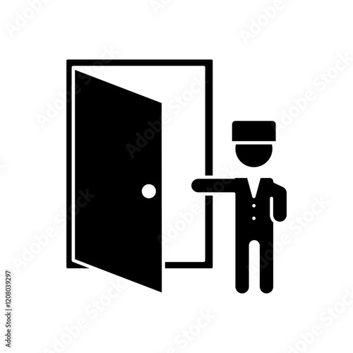 doorman icons  symbol vector elements for infographic web
