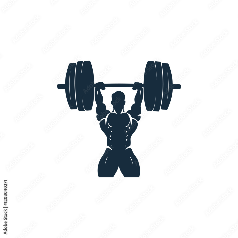 vector design silhouette bodybuilding weightlifting barbell vector design silhouette bodybuilding weightlifting barbell