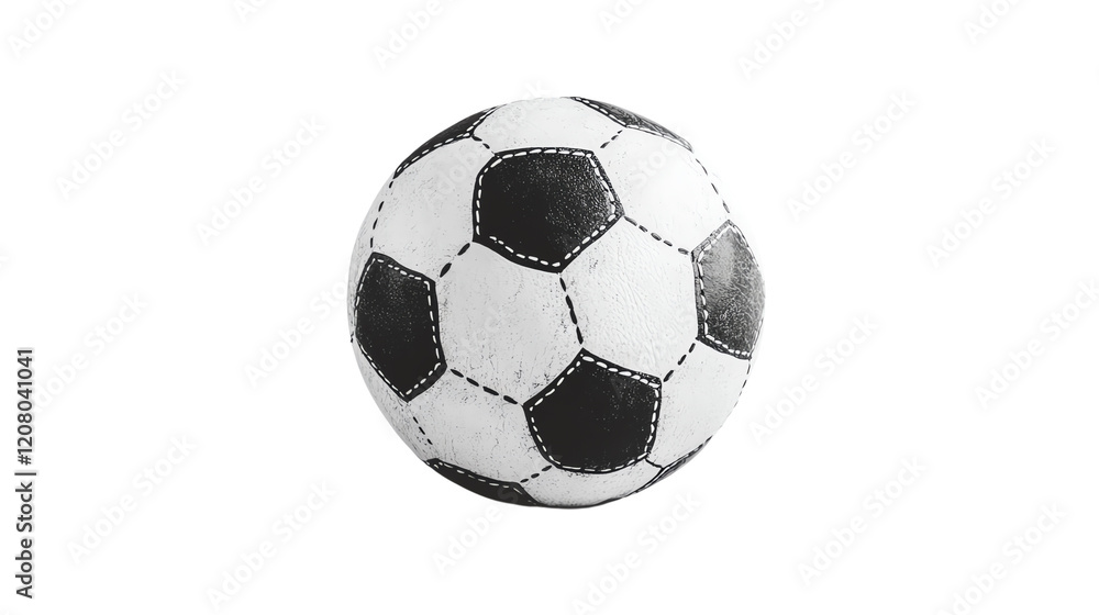 Fototapeta premium Classic black and white soccer ball design. isolated on transparent background.