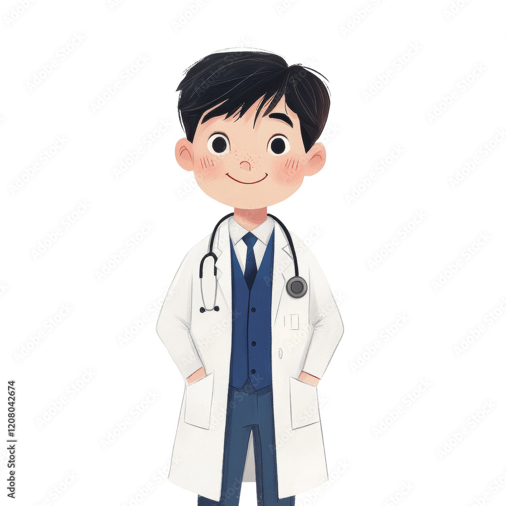 A Young Boy Dressed As A Doctor A Young Boy Dressed As A Doctor