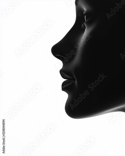 Wallpaper Mural B&W profile of a woman's face, focusing on the lips, nose and eye Torontodigital.ca