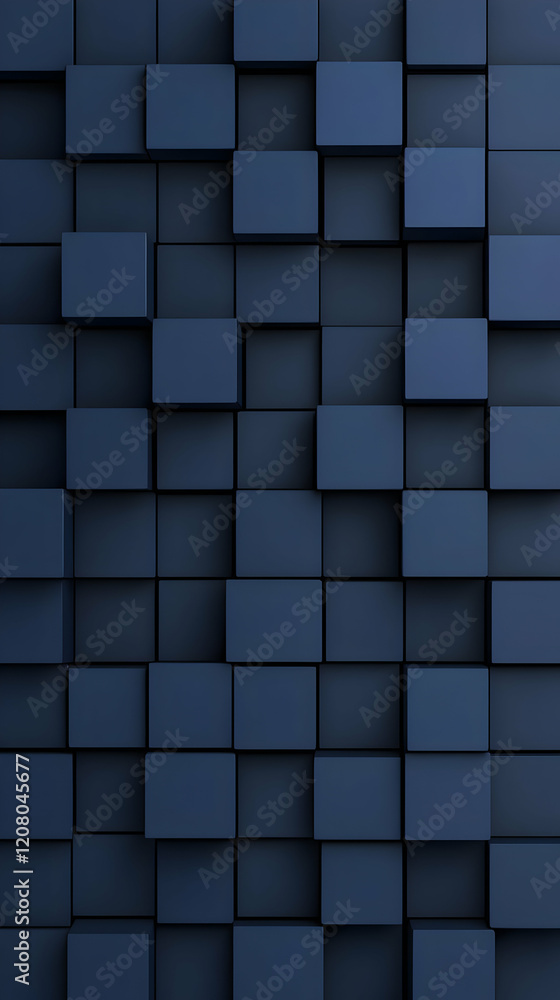Abstract 3D Blue Cube Background