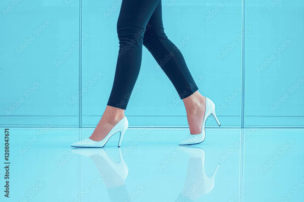 High heels and modern style elegant woman in urban fashion High heels and modern style elegant woman in urban fashion