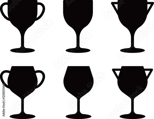 トロフィー6種セット　ブラック