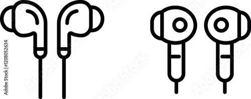 "Earphone Icon - Representing Compact Personal Audio Devices for Music and Communication"