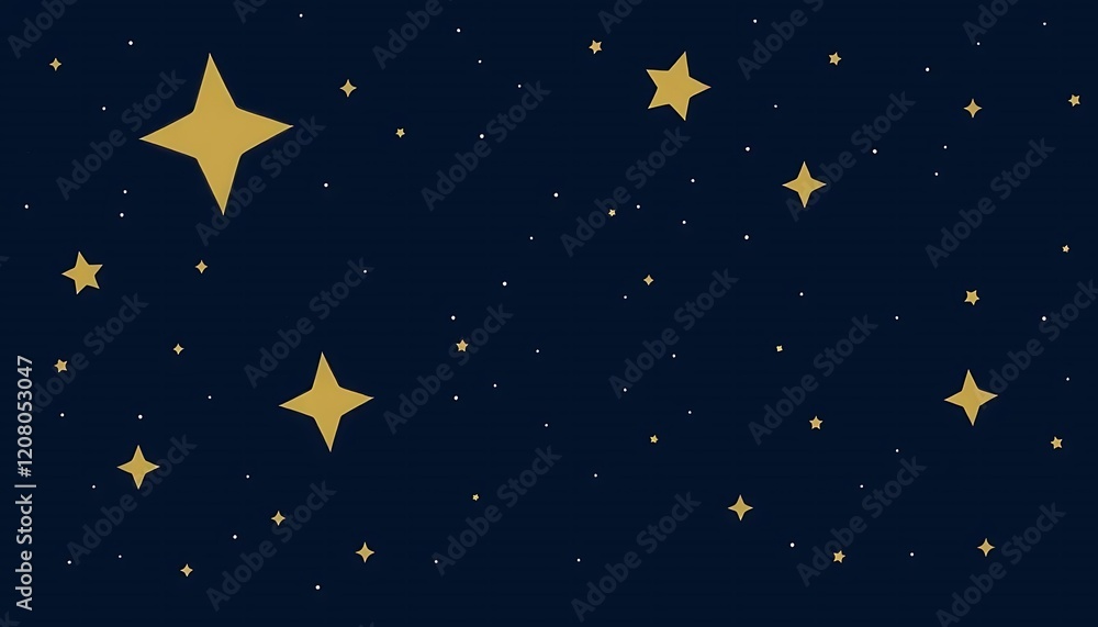 Fototapeta premium Night Sky Background Gold Stars Dark Blue Wallpaper