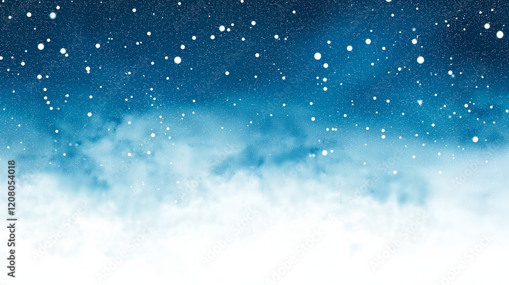 Obraz premium night winter landscape with snow and fir trees