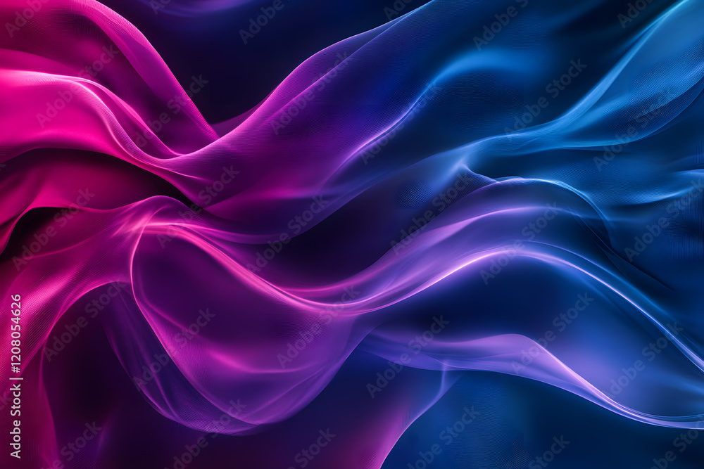 Fototapeta premium Futuristic Neon Waves with Glowing Abstract Curves, Vibrant Colors, and Digital Art Aesthetics for Modern Design and Dynamic Light Patterns