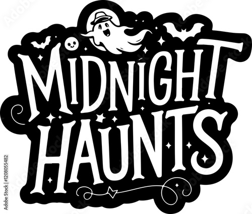 Midnight Haunts Halloween Sticker.