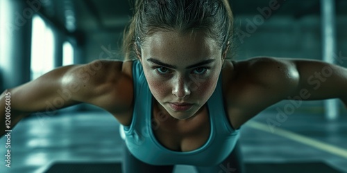 Obraz na płótnie Fitness Advertisement: A Woman's Journey w salonie