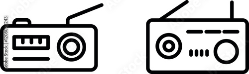 "Radio Audio Player Icon - Depicting Broadcasting and Music Playback"