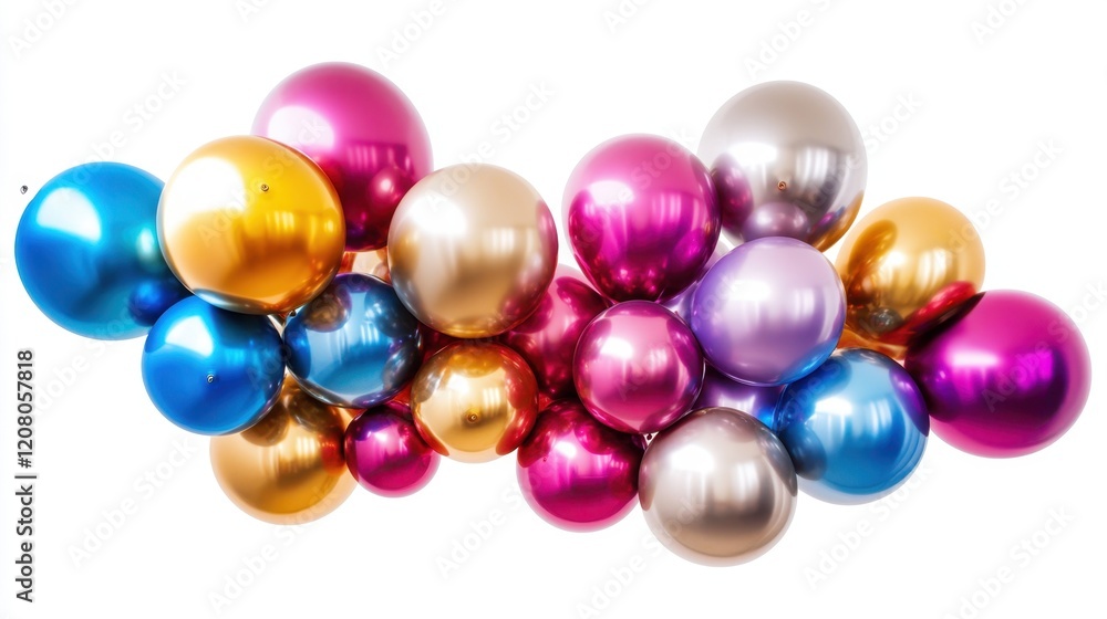 A bunch of shiny, colorful balloons in various sizes and colors A bunch of shiny, colorful balloons in various sizes and colors