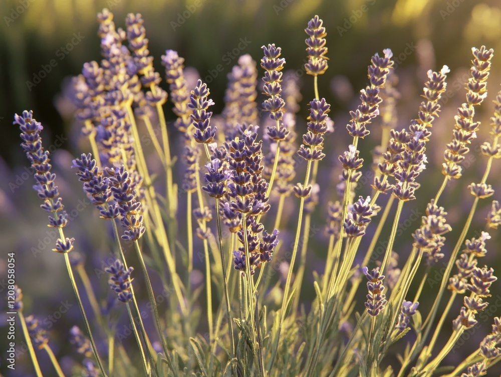 Fototapeta premium Vibrant Lavender Field at Sunset