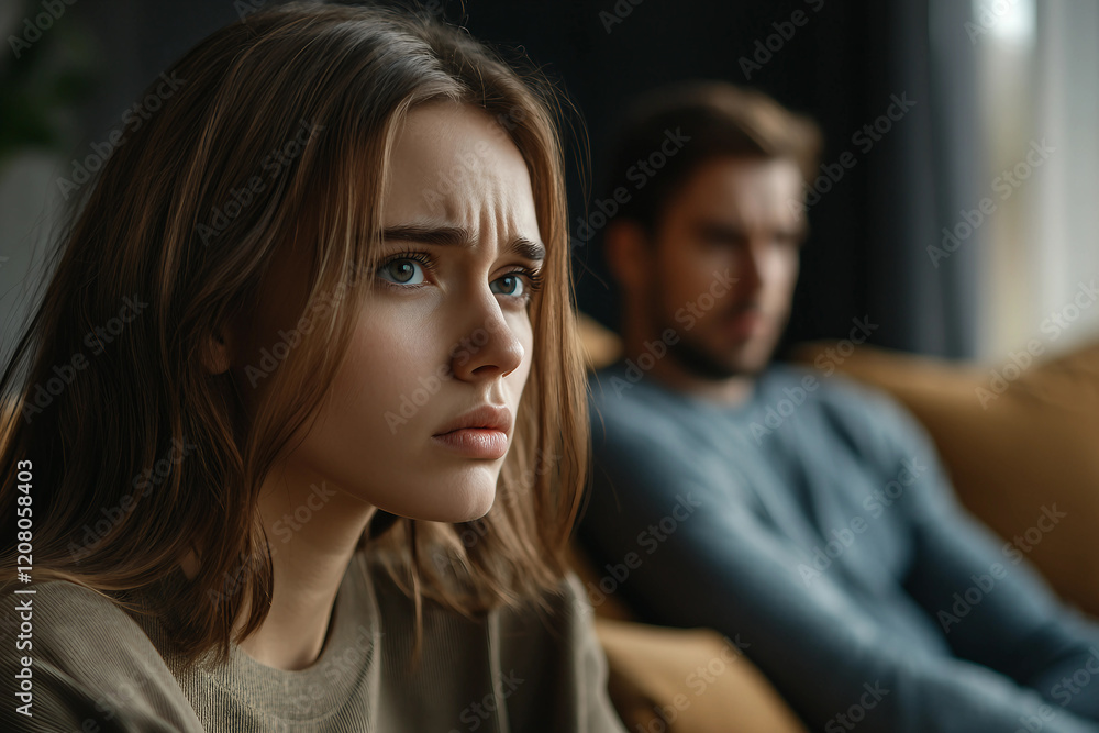 Generative AI Image of Family Couple in Conflict Highlighting Emotional Tension and Family Issues Generative AI Image of Family Couple in Conflict Highlighting Emotional Tension and Family Issues