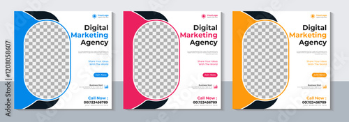 Creative Business Social Media Post Template, Marketing, Web Banner, Sale, Vector Illustration