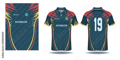 Sublimation t-shirt design jersey vector geometric pattern with striped style premium vector collection