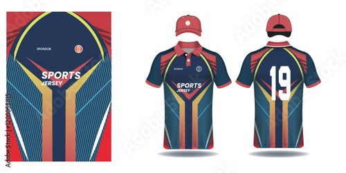 Sublimation t-shirt design jersey vector geometric pattern with striped style premium vector collection