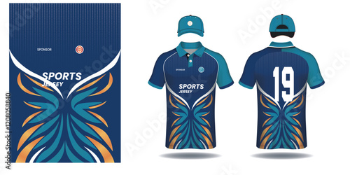 Sublimation t-shirt design jersey vector geometric pattern with striped style premium vector collection