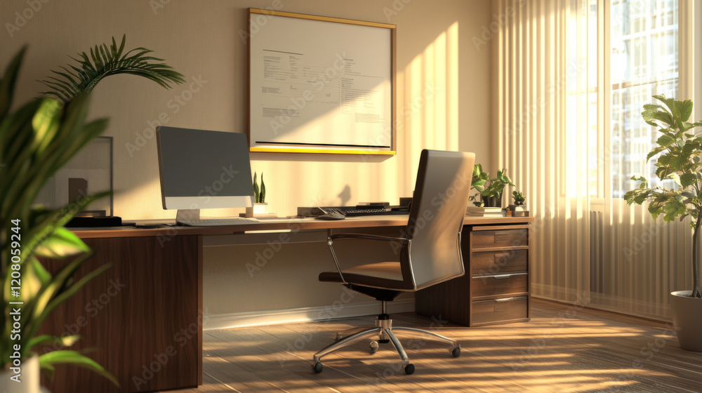 Professional Virtual Office Space, a sleek and minimalist design featuring neutral colors, soft-focus elements, ideal for video conferencing. Professional Virtual Office Space, a sleek and minimalist design featuring neutral colors, soft-focus elements, ideal for video conferencing.