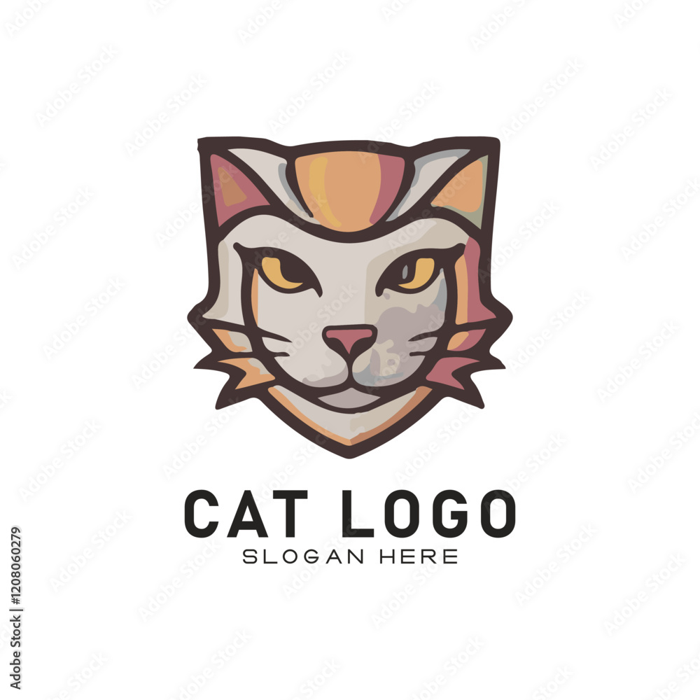 cute cate character vector logo design
cute cate character vector logo design