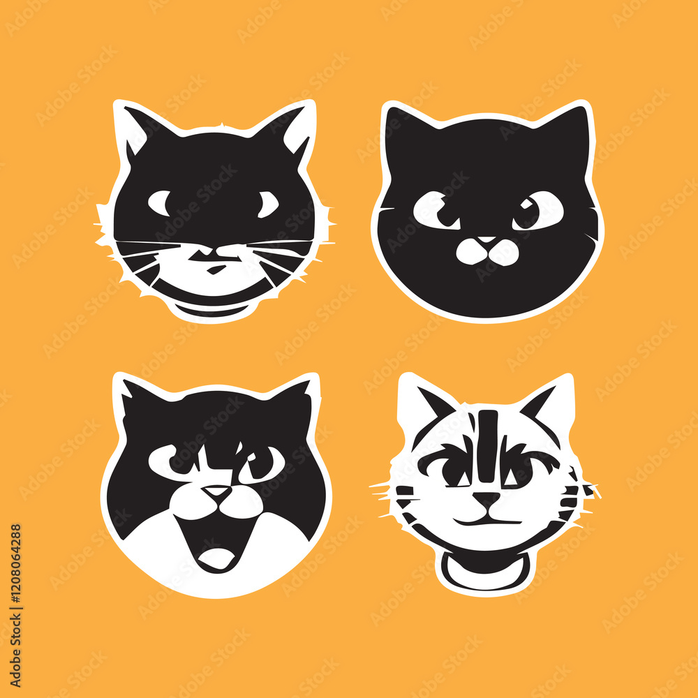 cute cate character vector logo design
cute cate character vector logo design