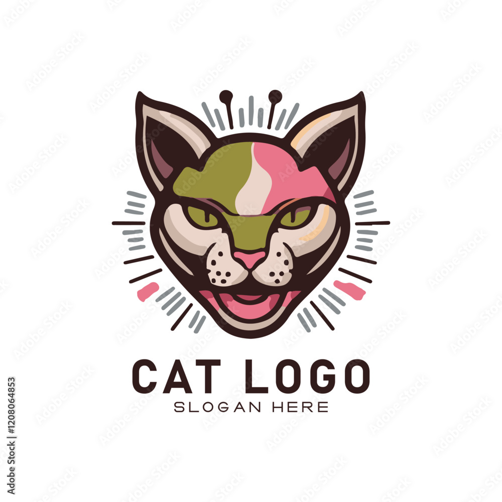 cute cate character vector logo design
cute cate character vector logo design
