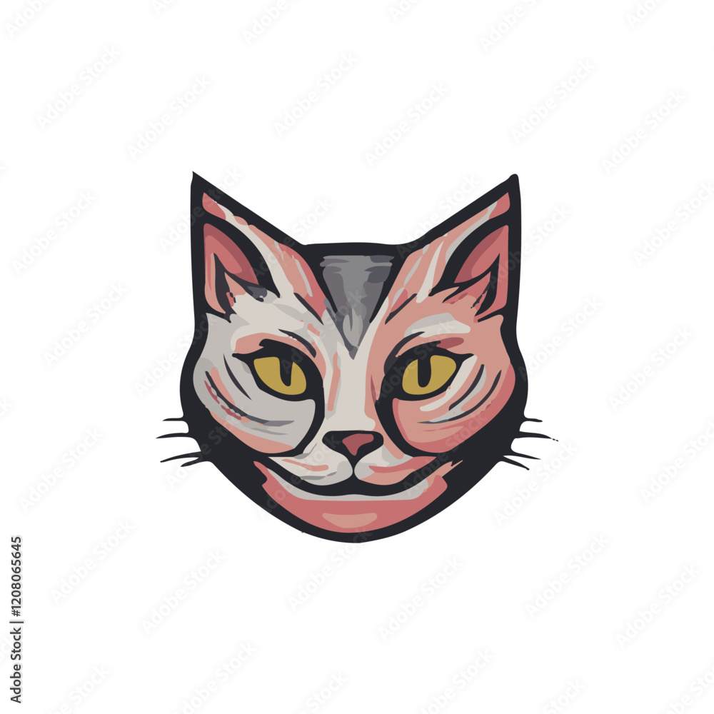 Fototapeta premium cute cate character vector logo design 