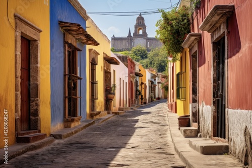 Fototapeta Naklejka Na Ścianę i Meble -  Atlixco, Mexico: Exploring the Old Town's Stunning Architectural Beauty and Charming Streets