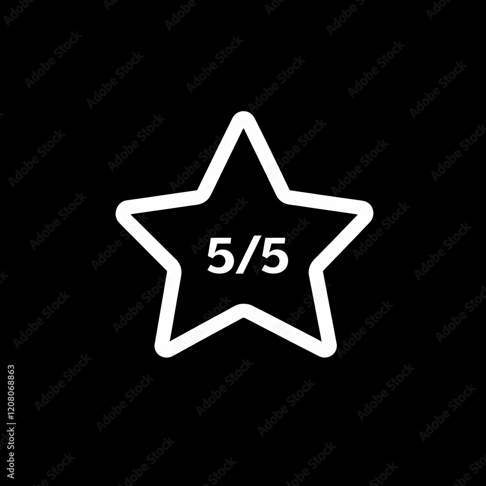 Minimalistic Icon of a Five-Star Review with Speech Bubble on Black Background for Rating and Feedback Purposes in Digital Content Minimalistic Icon of a Five-Star Review with Speech Bubble on Black Background for Rating and Feedback Purposes in Digital Content