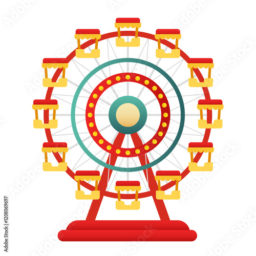 Ferris wheel. Vector clipart isolated on white background.
