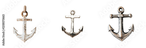 Set of small anchor symbol isolated on a transparent background photo