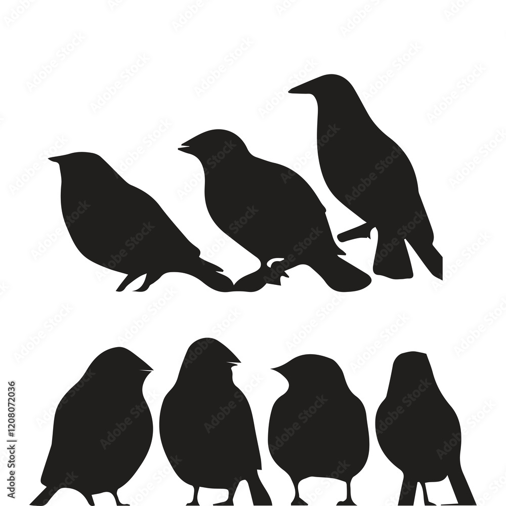 Bird silhouette vector icon logo.
Bird silhouette vector icon logo.